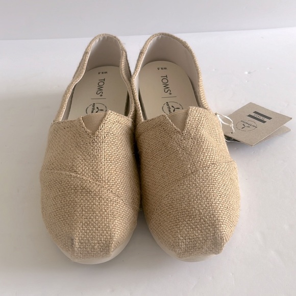 TOMS Shoes Women’s Alpargata Natural Burlap Jute  Slip On Sandals Size 9 NWT - Picture 6 of 8
